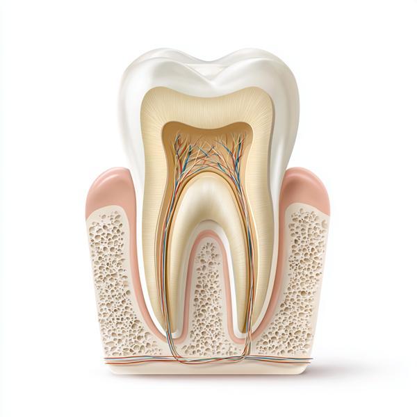 Diagram of tooth showing nerve anatomy